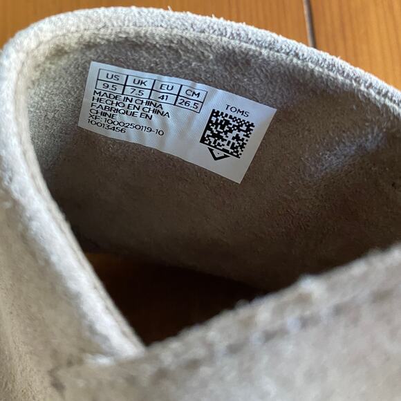 Toms Monica Suede Espadrille Slingback Wedge Sandals Desert Taupe EUC Womens 9.5 - Picture 9 of 10